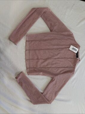 Lovely Day Sparkle Mesh Crop Top in Dusty Rose